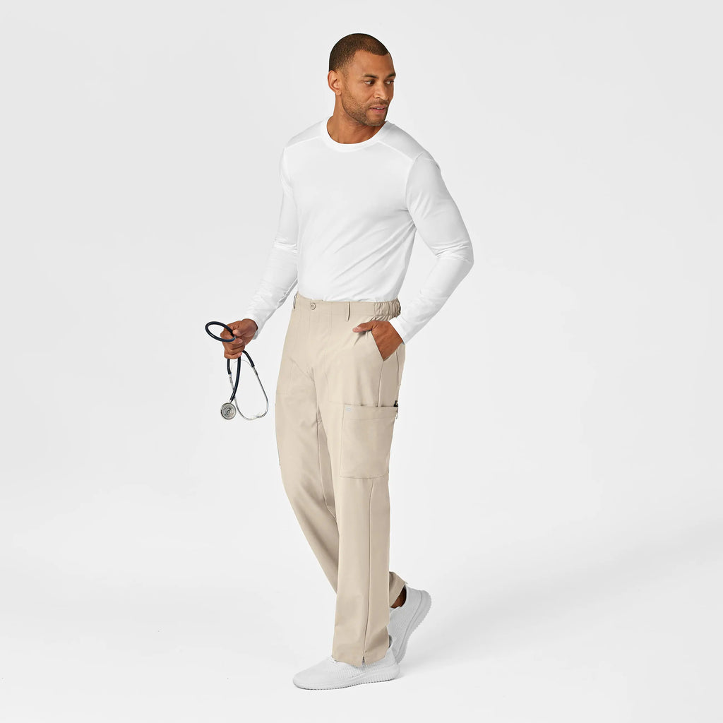 Wink Scrubs Men's Flat Front Cargo Scrub Pant Khaki | scrub-supply.com