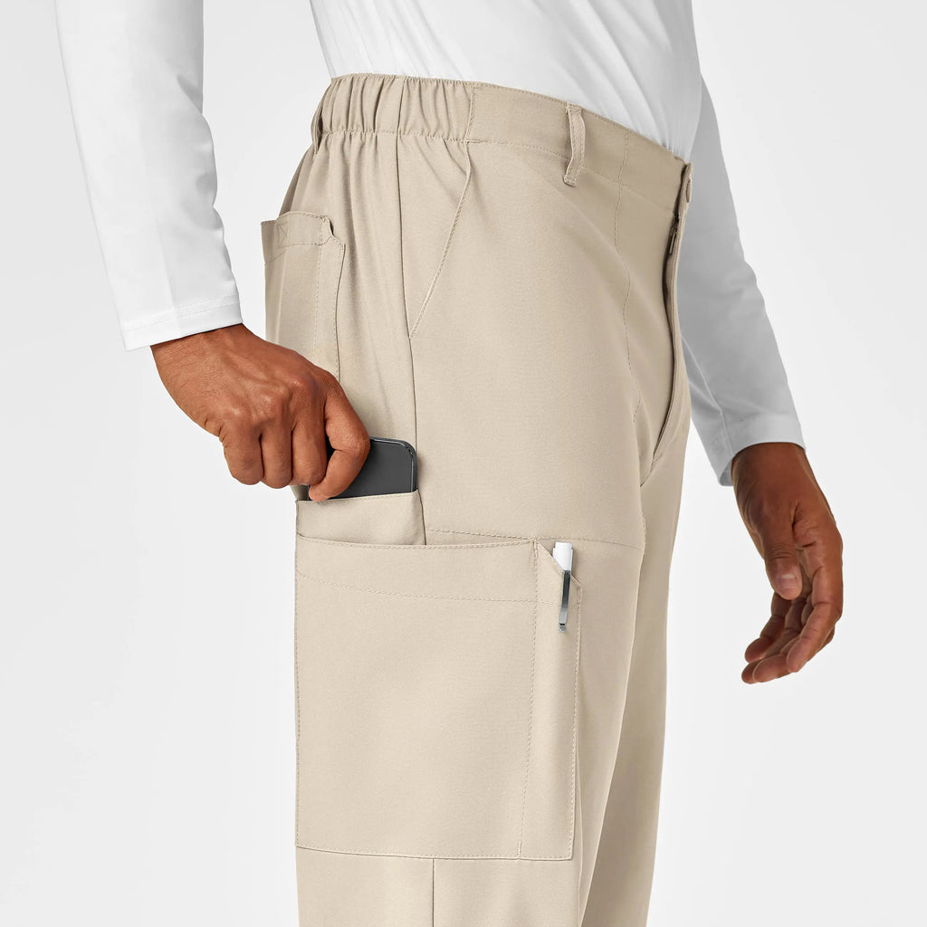 Wink Scrubs Men's Flat Front Cargo Scrub Pant Khaki | scrub-supply.com