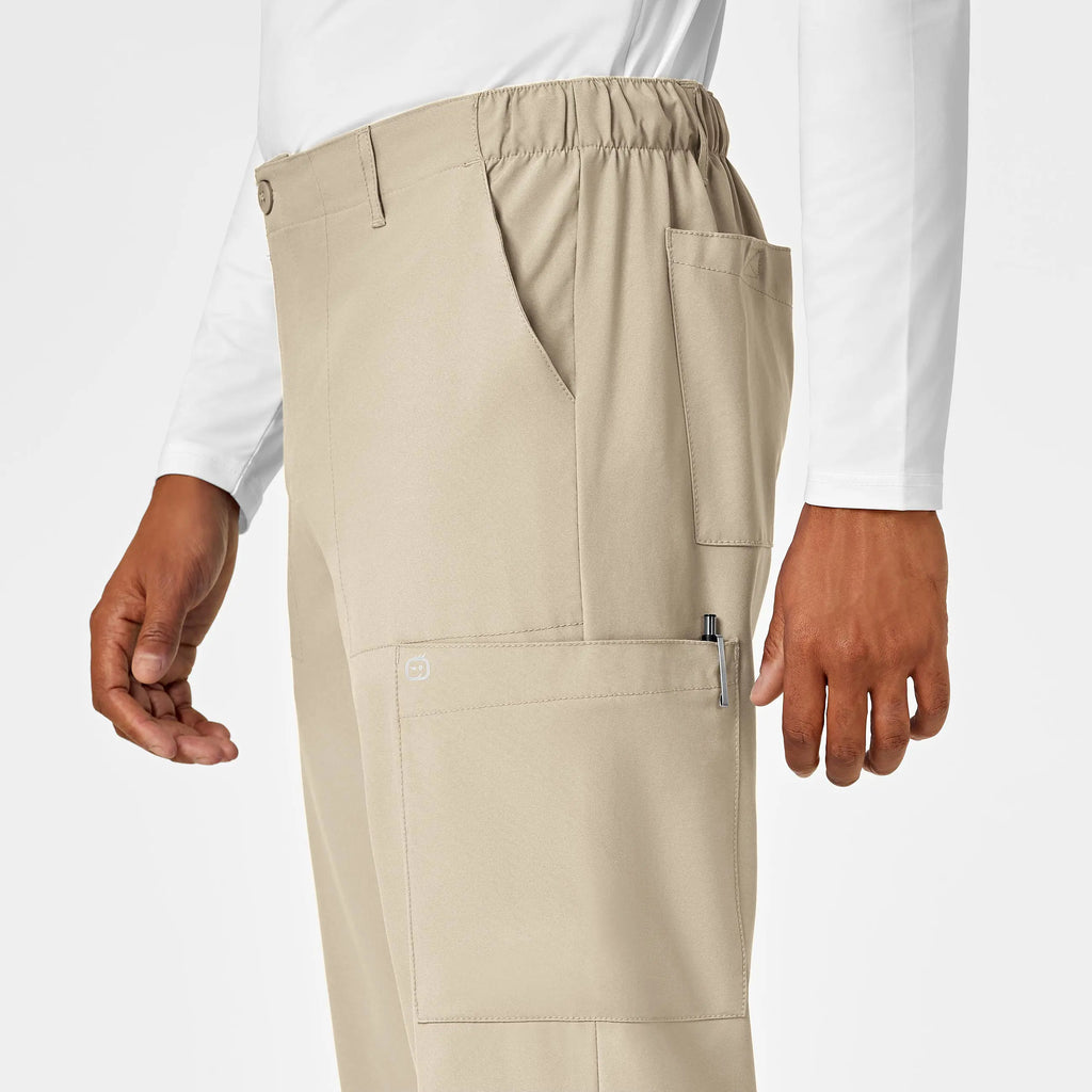 Wink Scrubs Men's Flat Front Cargo Scrub Pant Khaki | scrub-supply.com