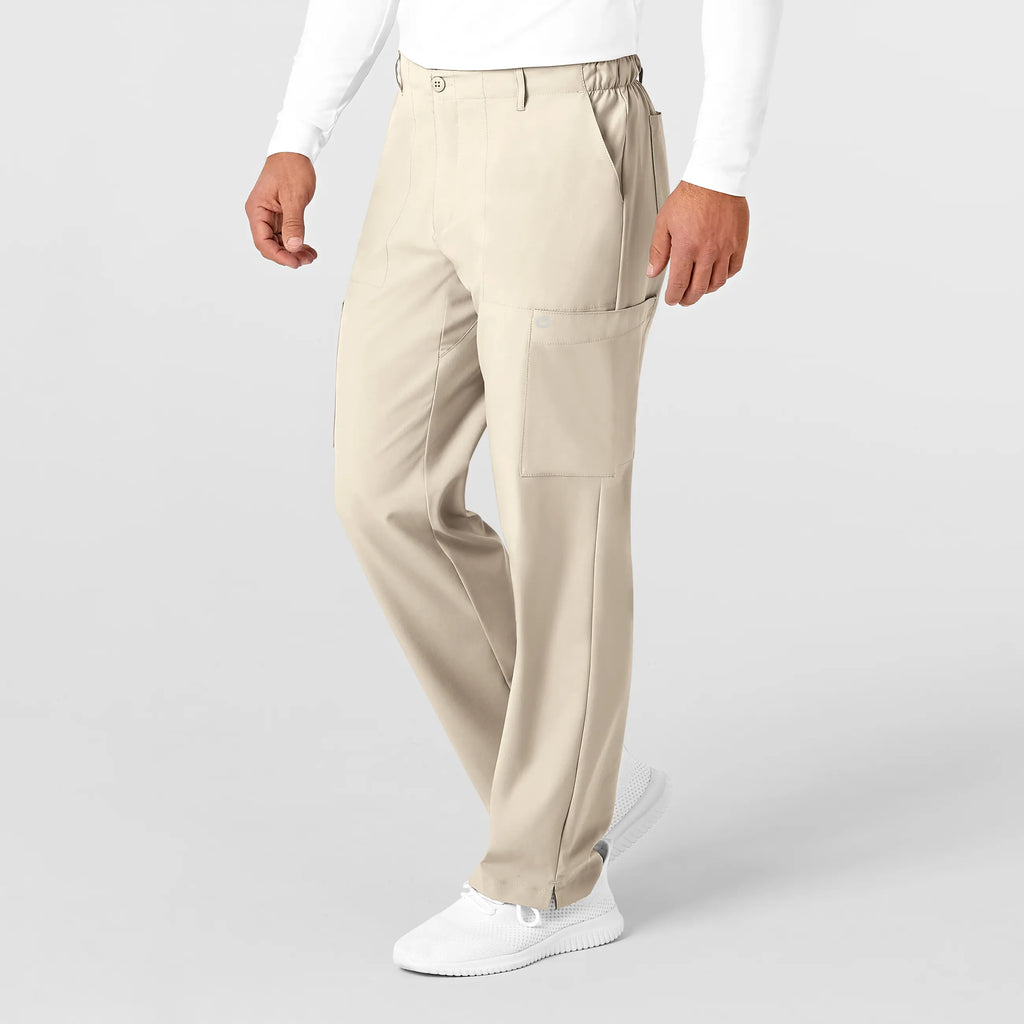 Wink Scrubs Men's Flat Front Cargo Scrub Pant Khaki | scrub-supply.com