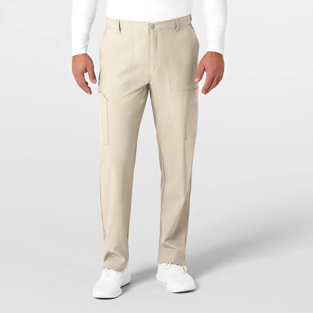 Wink Scrubs Men's Flat Front Cargo Scrub Pant Khaki | scrub-supply.com
