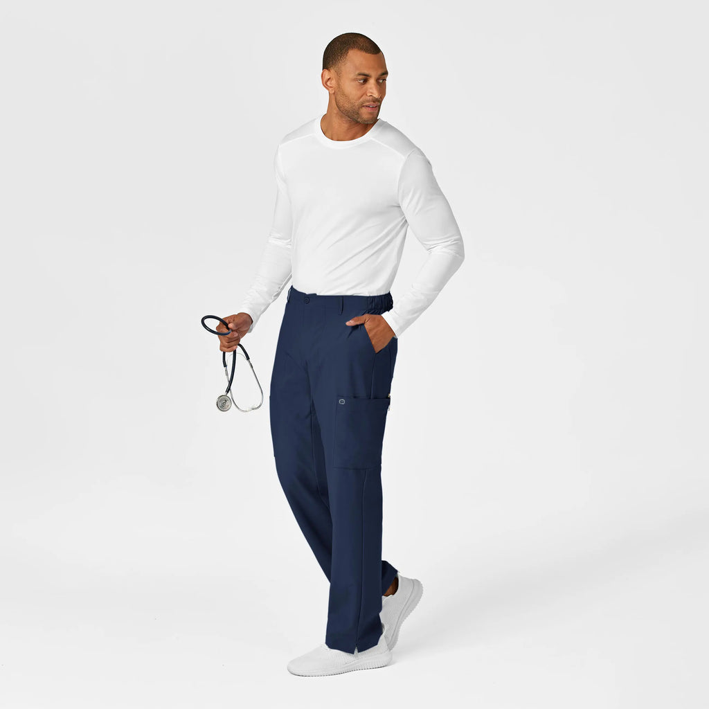 Wink Scrubs Men's Flat Front Cargo Scrub Pant Navy | scrub-supply.com