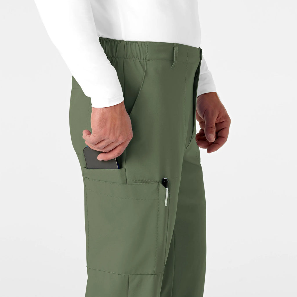 Wink Scrubs Men's Flat Front Cargo Scrub Pant Olive | scrub-supply.com