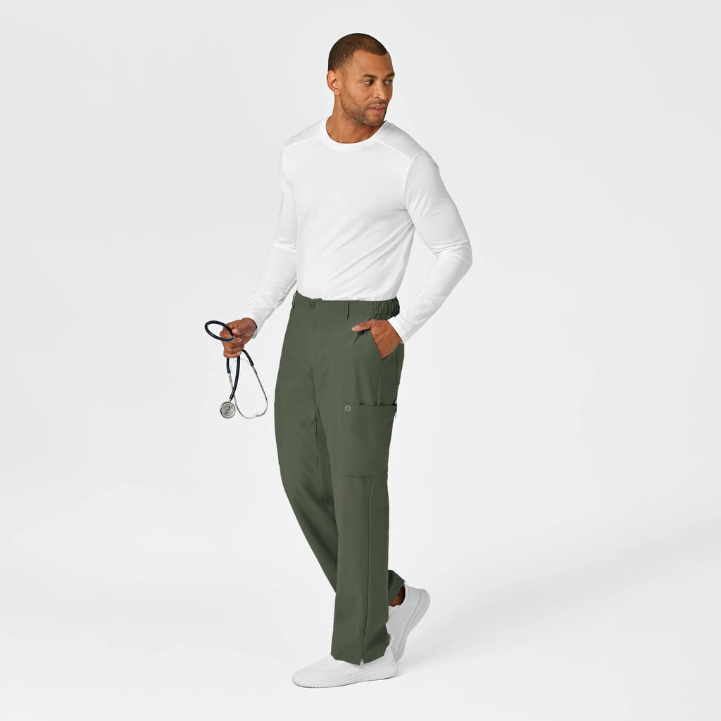 Wink Scrubs Men's Flat Front Cargo Scrub Pant Olive | scrub-supply.com