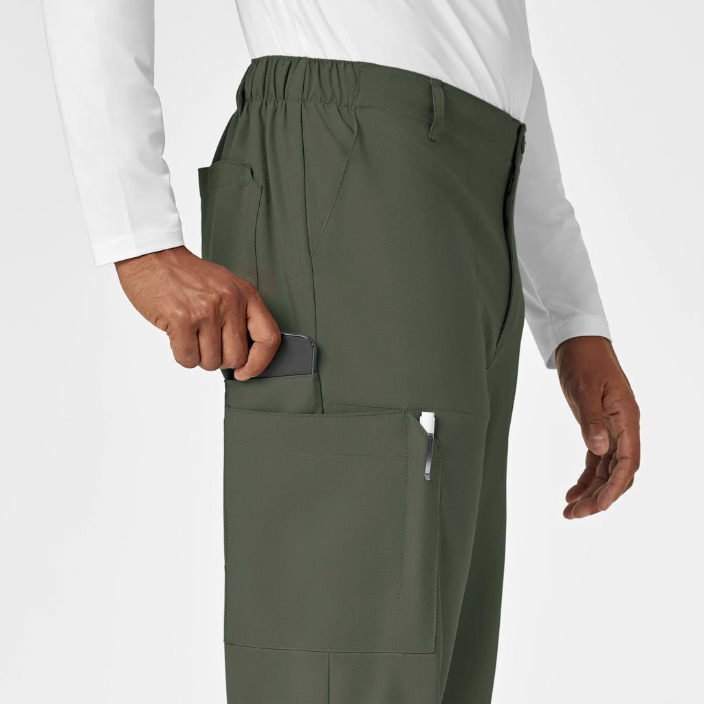 Wink Scrubs Men's Flat Front Cargo Scrub Pant Olive | scrub-supply.com