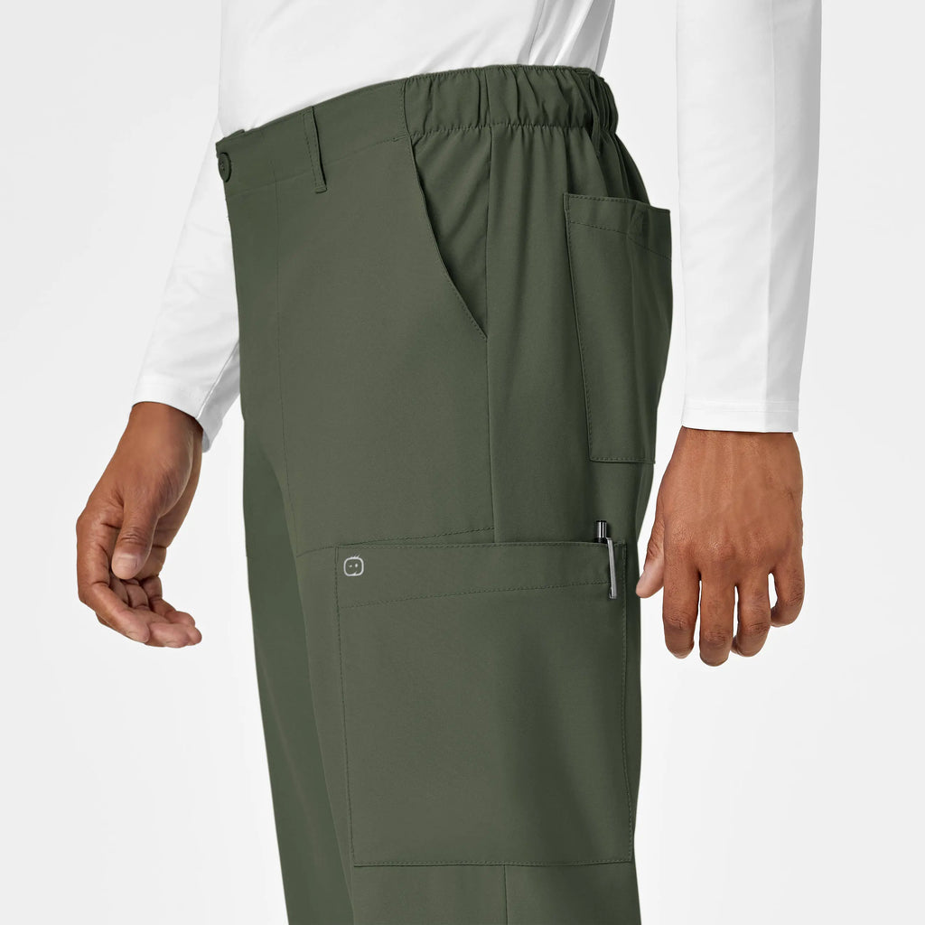 Wink Scrubs Men's Flat Front Cargo Scrub Pant Olive | scrub-supply.com