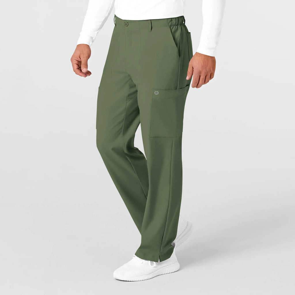 Wink Scrubs Men's Flat Front Cargo Scrub Pant Olive | scrub-supply.com