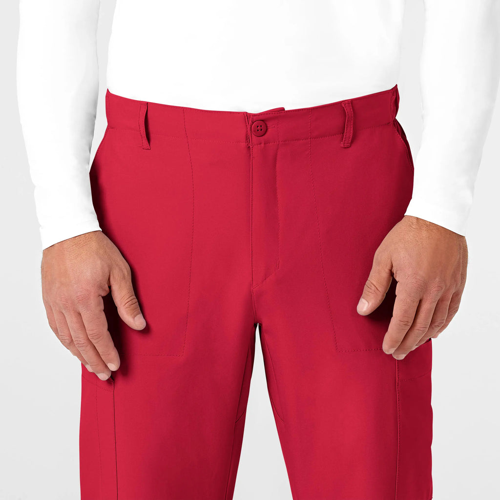 Wink Scrubs Men's Flat Front Cargo Scrub Pant Red | scrub-supply.com