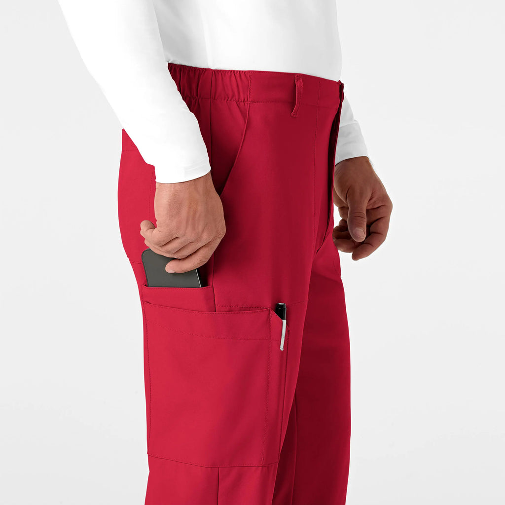 Wink Scrubs Men's Flat Front Cargo Scrub Pant Red | scrub-supply.com