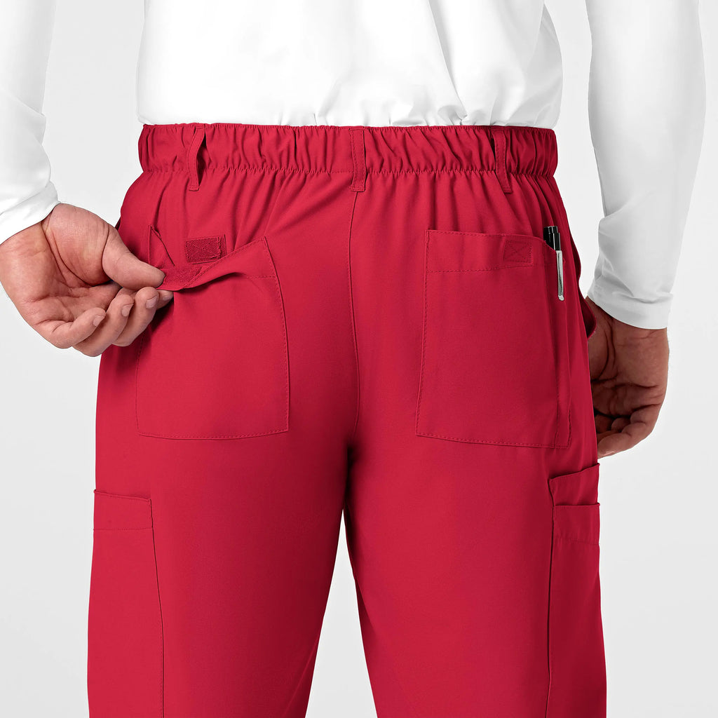 Wink Scrubs Men's Flat Front Cargo Scrub Pant Red | scrub-supply.com