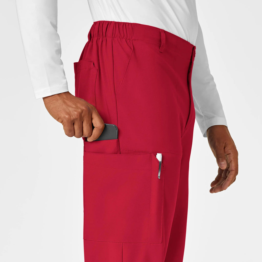 Wink Scrubs Men's Flat Front Cargo Scrub Pant Red | scrub-supply.com