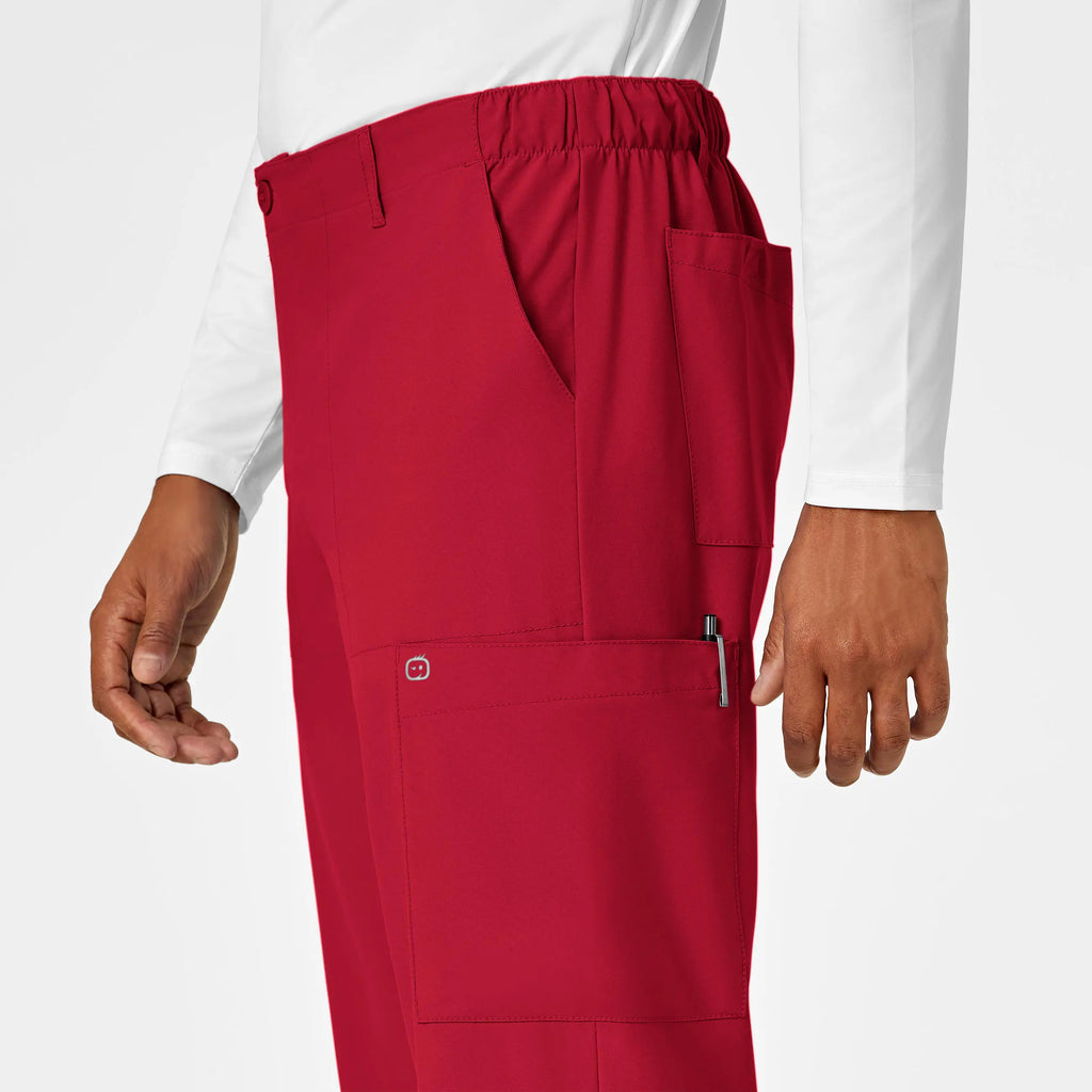 Wink Scrubs Men's Flat Front Cargo Scrub Pant Red | scrub-supply.com