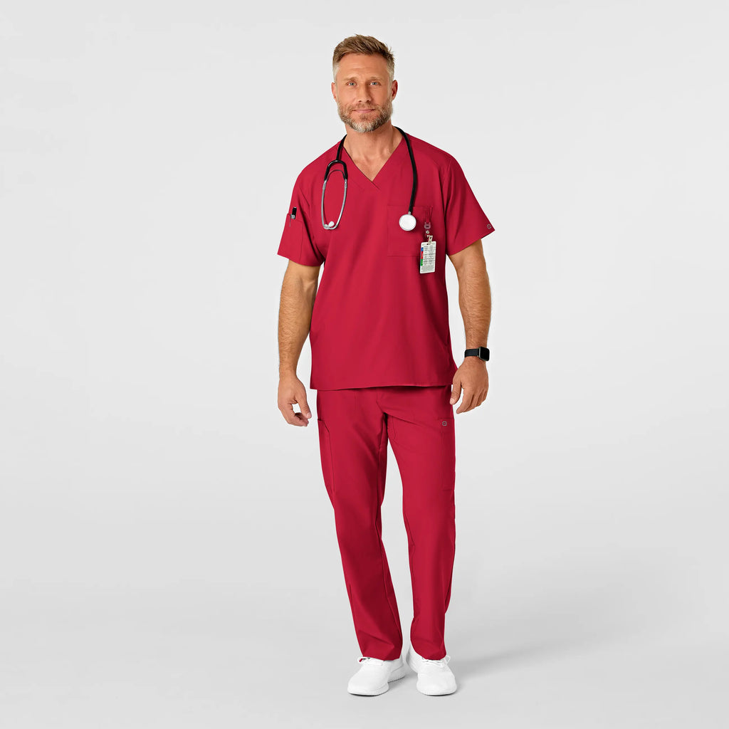 Wink Scrubs Men's Flat Front Cargo Scrub Pant Red | scrub-supply.com