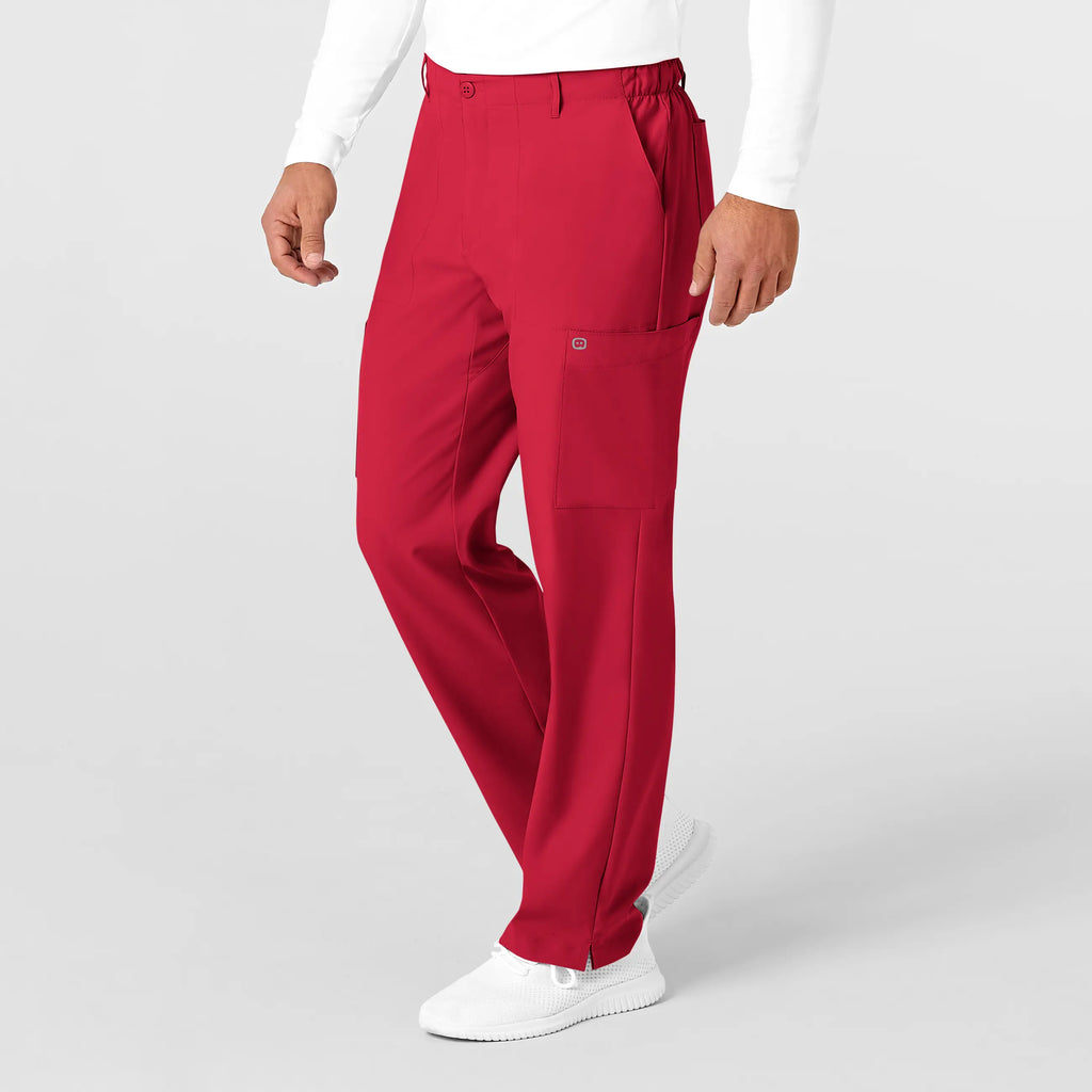 Wink Scrubs Men's Flat Front Cargo Scrub Pant Red | scrub-supply.com