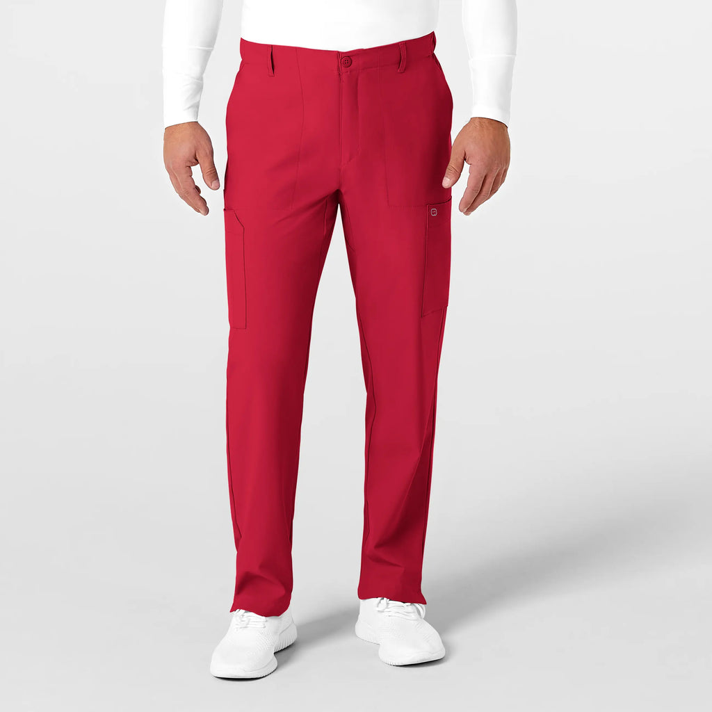 Wink Scrubs Men's Flat Front Cargo Scrub Pant Red | scrub-supply.com