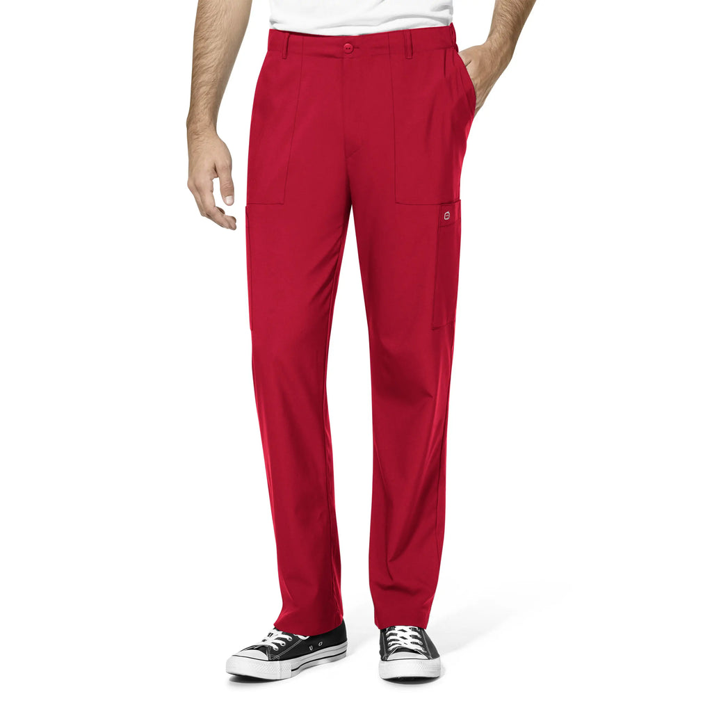 Wink Scrubs Men's Flat Front Cargo Scrub Pant Red | scrub-supply.com