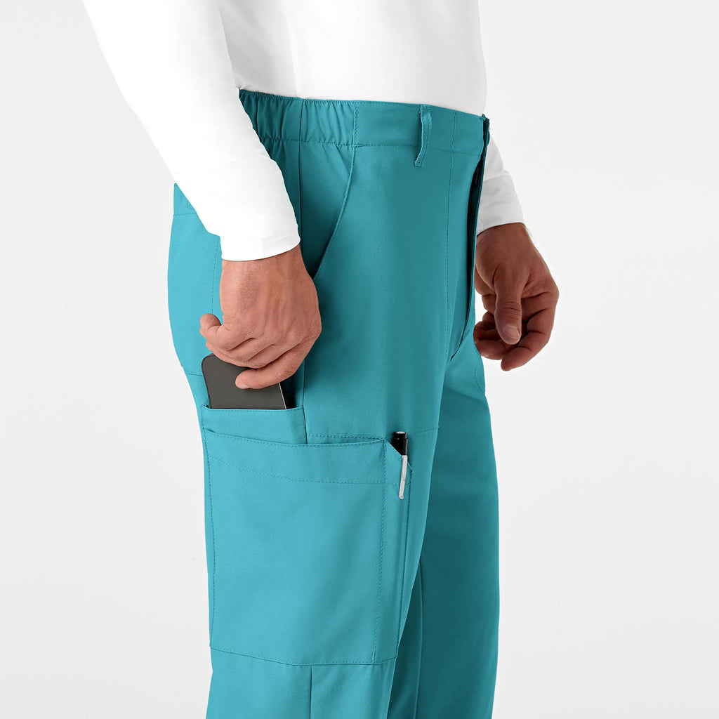 Wink Scrubs Men's Flat Front Cargo Scrub Pant Teal | scrub-supply.com