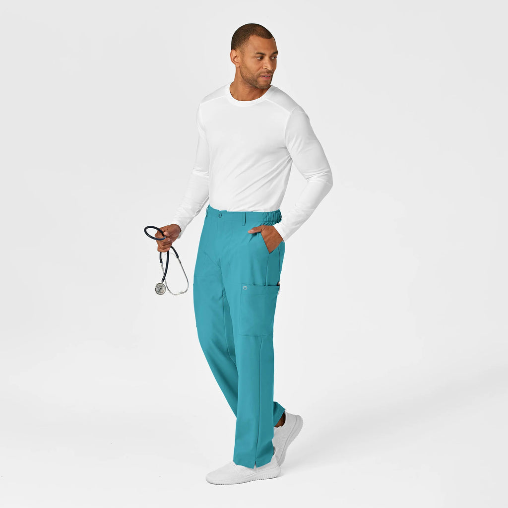 Wink Scrubs Men's Flat Front Cargo Scrub Pant Teal | scrub-supply.com