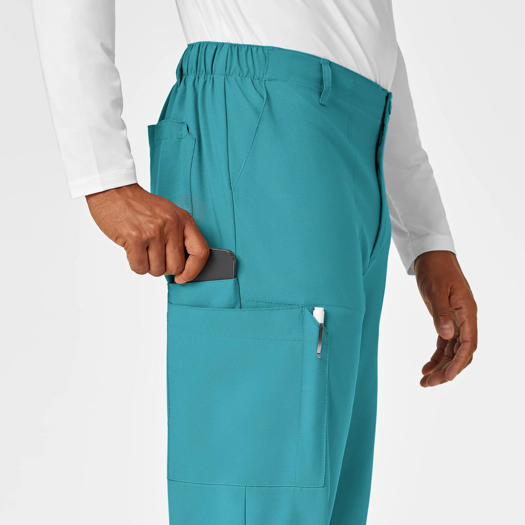 Wink Scrubs Men's Flat Front Cargo Scrub Pant Teal | scrub-supply.com