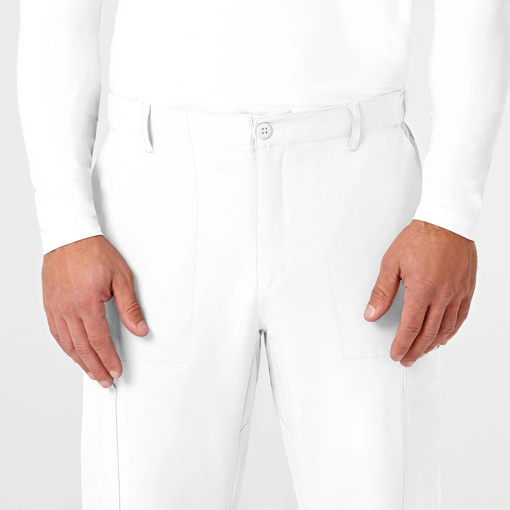 Wink Scrubs Men's Flat Front Cargo Scrub Pant White | scrub-supply.com