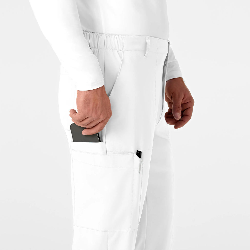 Wink Scrubs Men's Flat Front Cargo Scrub Pant White | scrub-supply.com