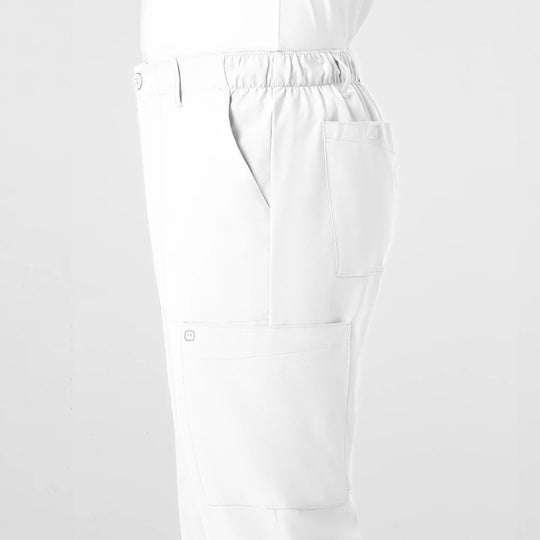 Wink Scrubs Men's Flat Front Cargo Scrub Pant White | scrub-supply.com