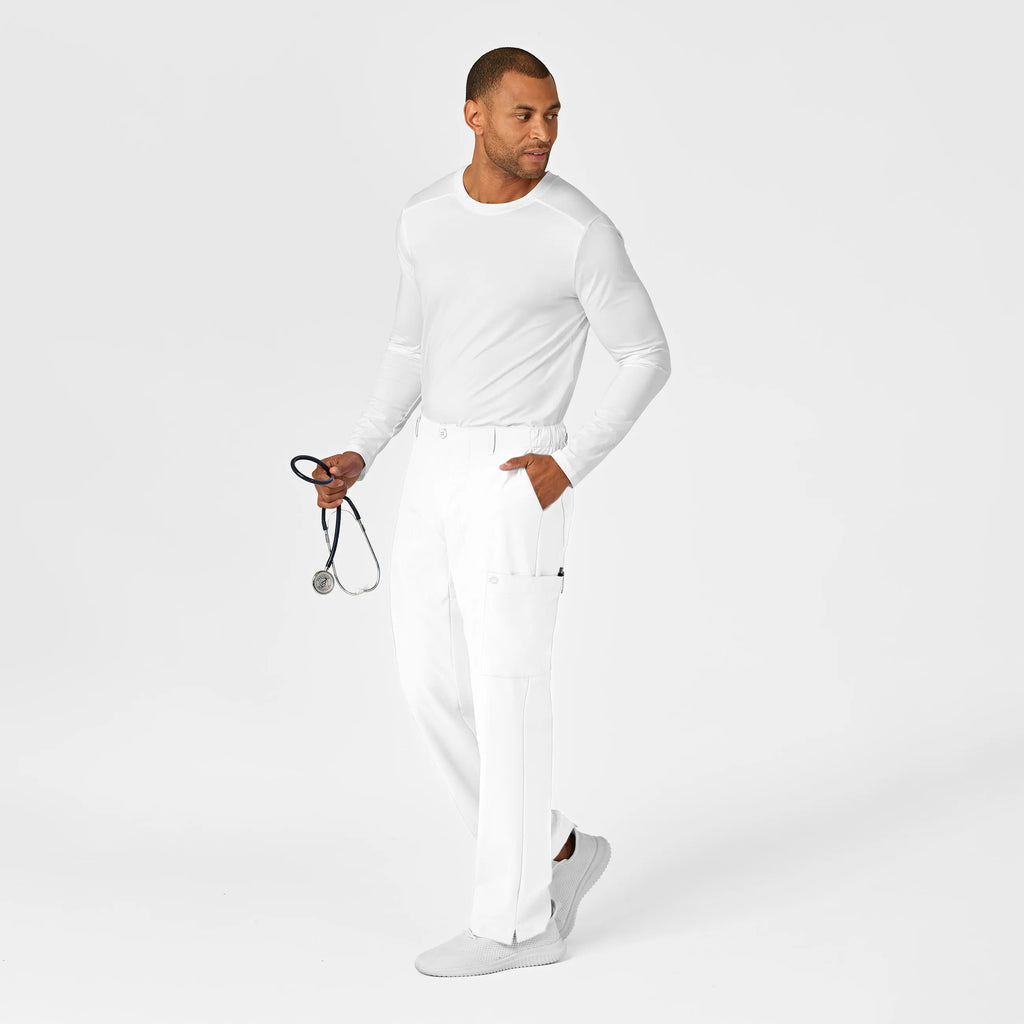 Wink Scrubs Men's Flat Front Cargo Scrub Pant White | scrub-supply.com