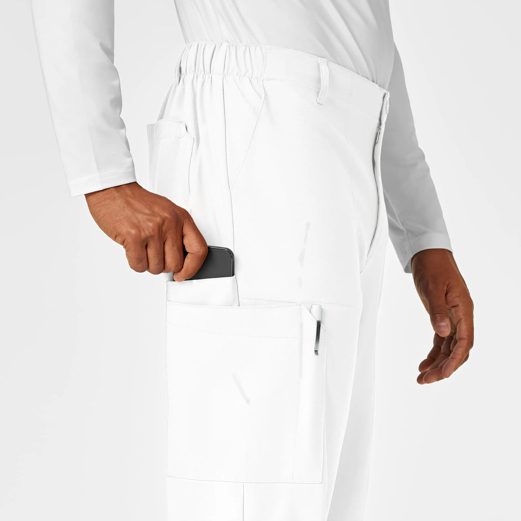 Wink Scrubs Men's Flat Front Cargo Scrub Pant White | scrub-supply.com