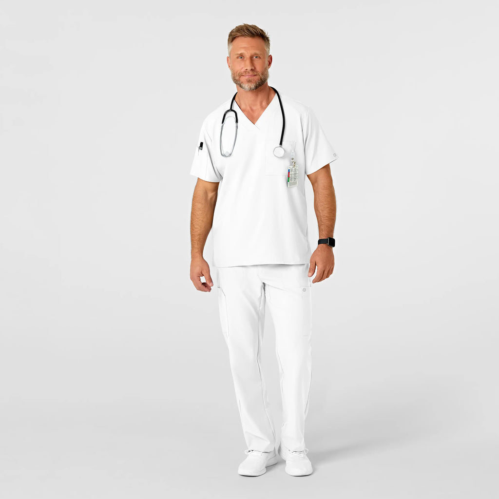 Wink Scrubs Men's Flat Front Cargo Scrub Pant White | scrub-supply.com