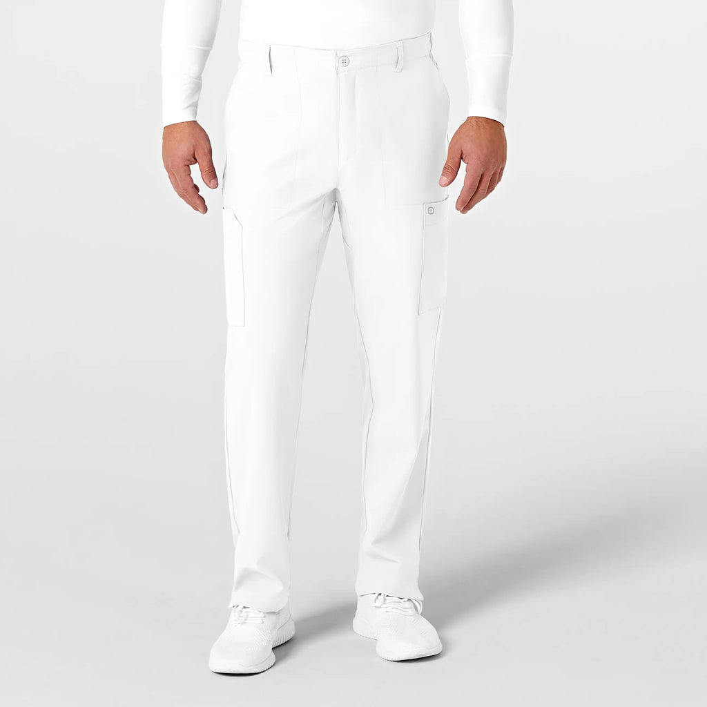 Wink Scrubs Men's Flat Front Cargo Scrub Pant White | scrub-supply.com