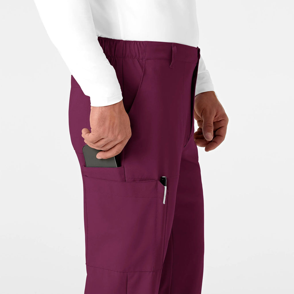 Wink Scrubs Men's Flat Front Cargo Scrub Pant Wine | scrub-supply.com