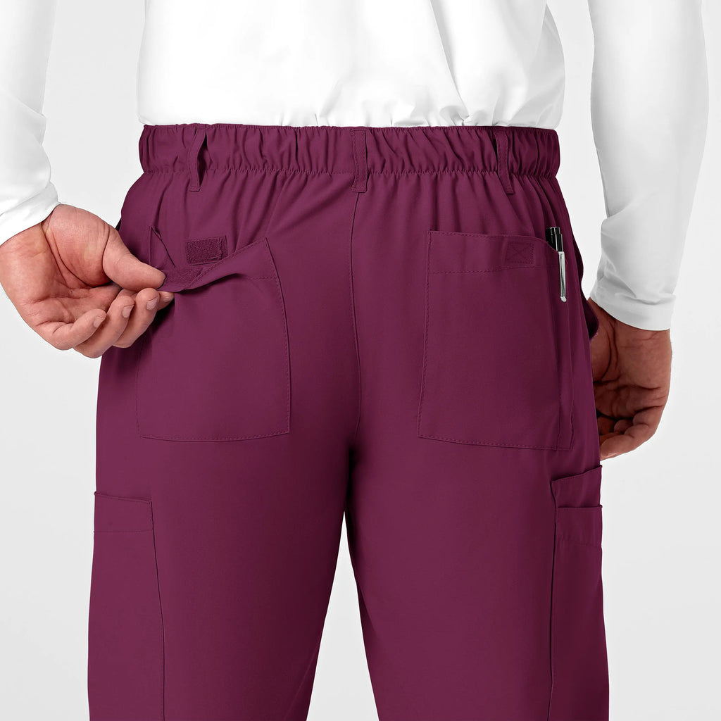 Wink Scrubs Men's Flat Front Cargo Scrub Pant Wine | scrub-supply.com