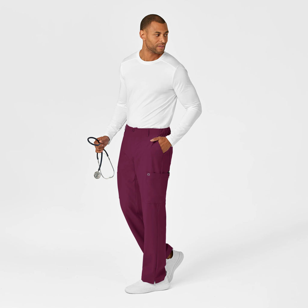 Wink Scrubs Men's Flat Front Cargo Scrub Pant Wine | scrub-supply.com