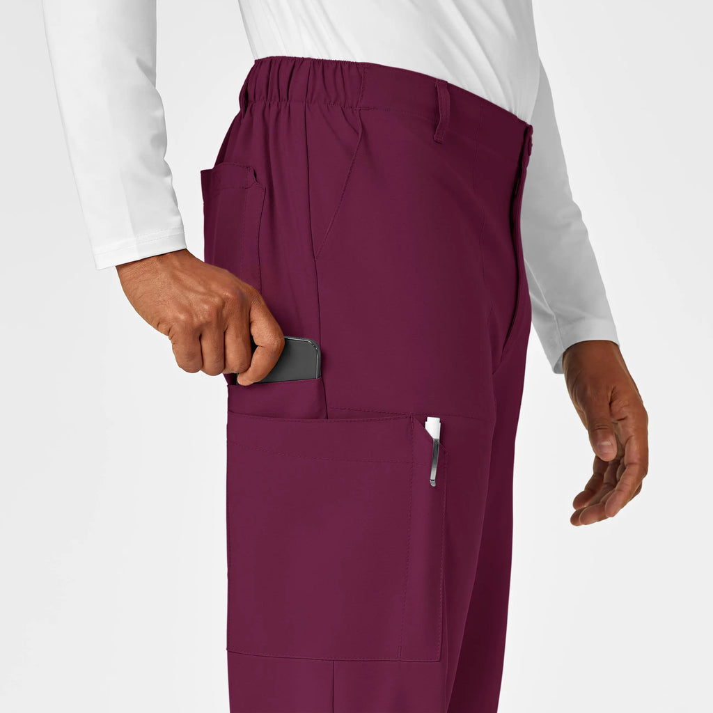 Wink Scrubs Men's Flat Front Cargo Scrub Pant Wine | scrub-supply.com