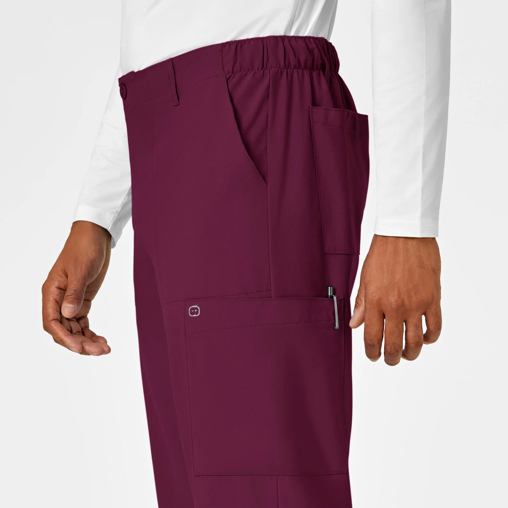 Wink Scrubs Men's Flat Front Cargo Scrub Pant Wine | scrub-supply.com