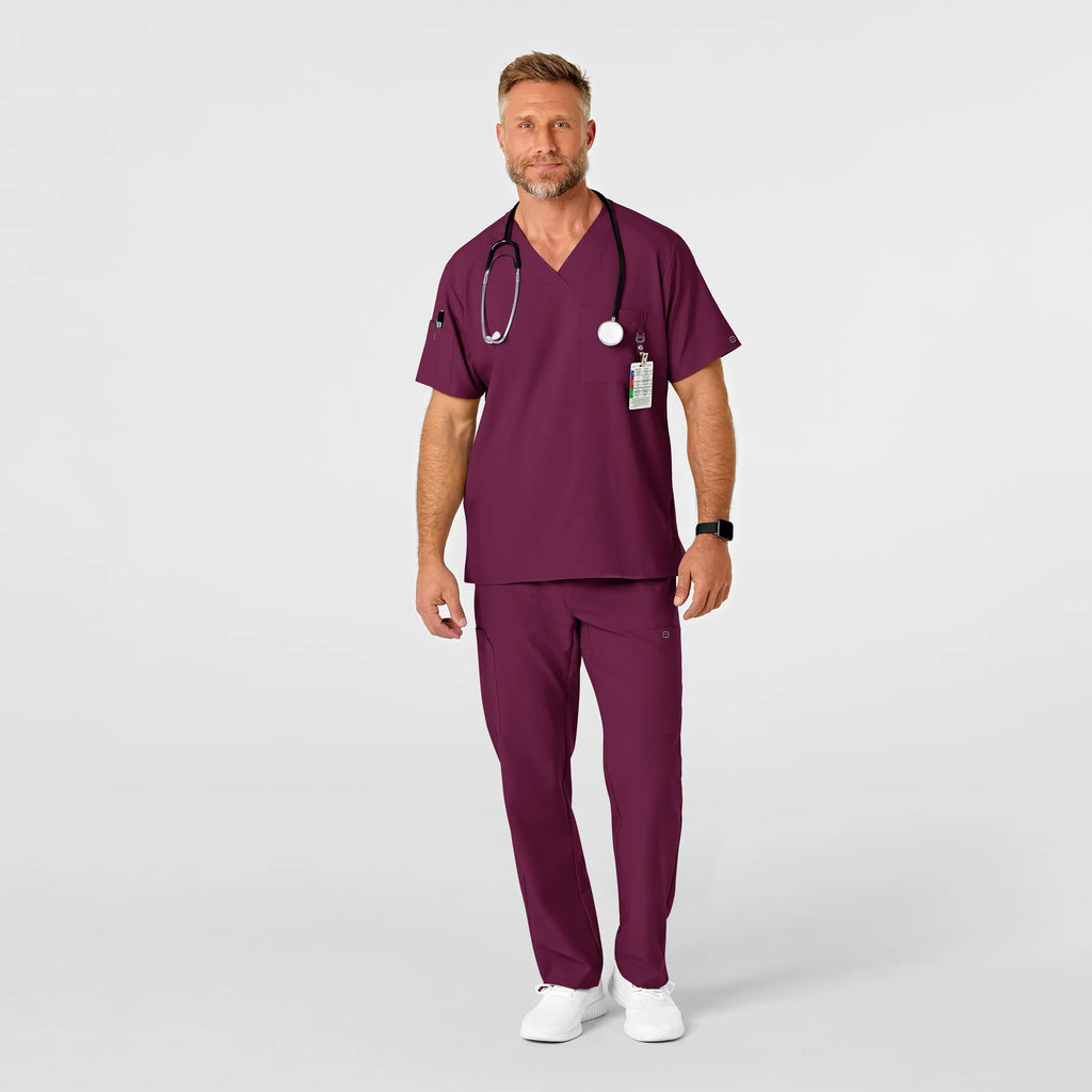 Wink Scrubs Men's Flat Front Cargo Scrub Pant Wine | scrub-supply.com