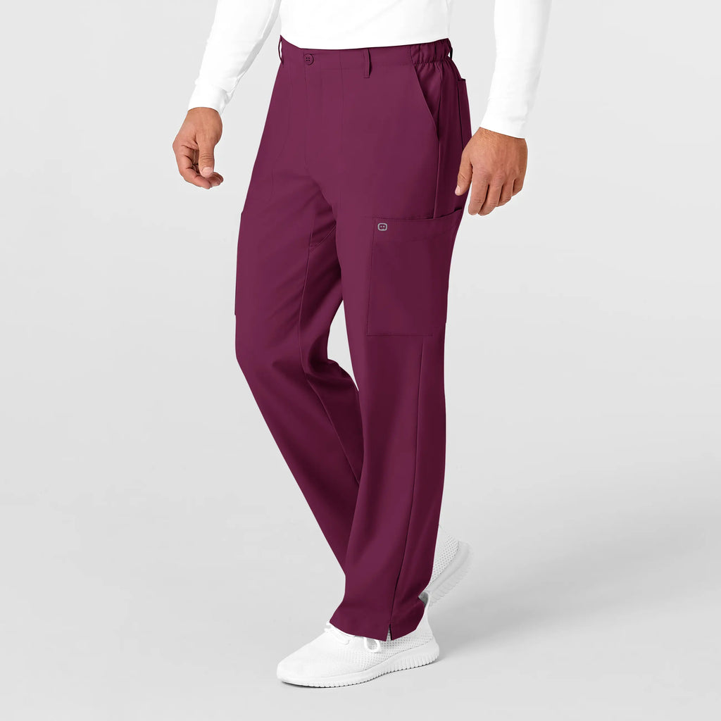 Wink Scrubs Men's Flat Front Cargo Scrub Pant Wine | scrub-supply.com