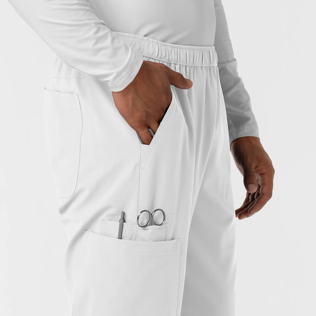 Wink Scrubs Men's Straight Leg Cargo Scrub Pant White | scrub-supply.com