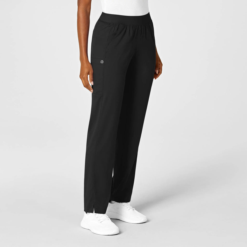 Wink Scrubs Women's Knit Waist Cargo Scrub Pant Black | scrub-supply.com