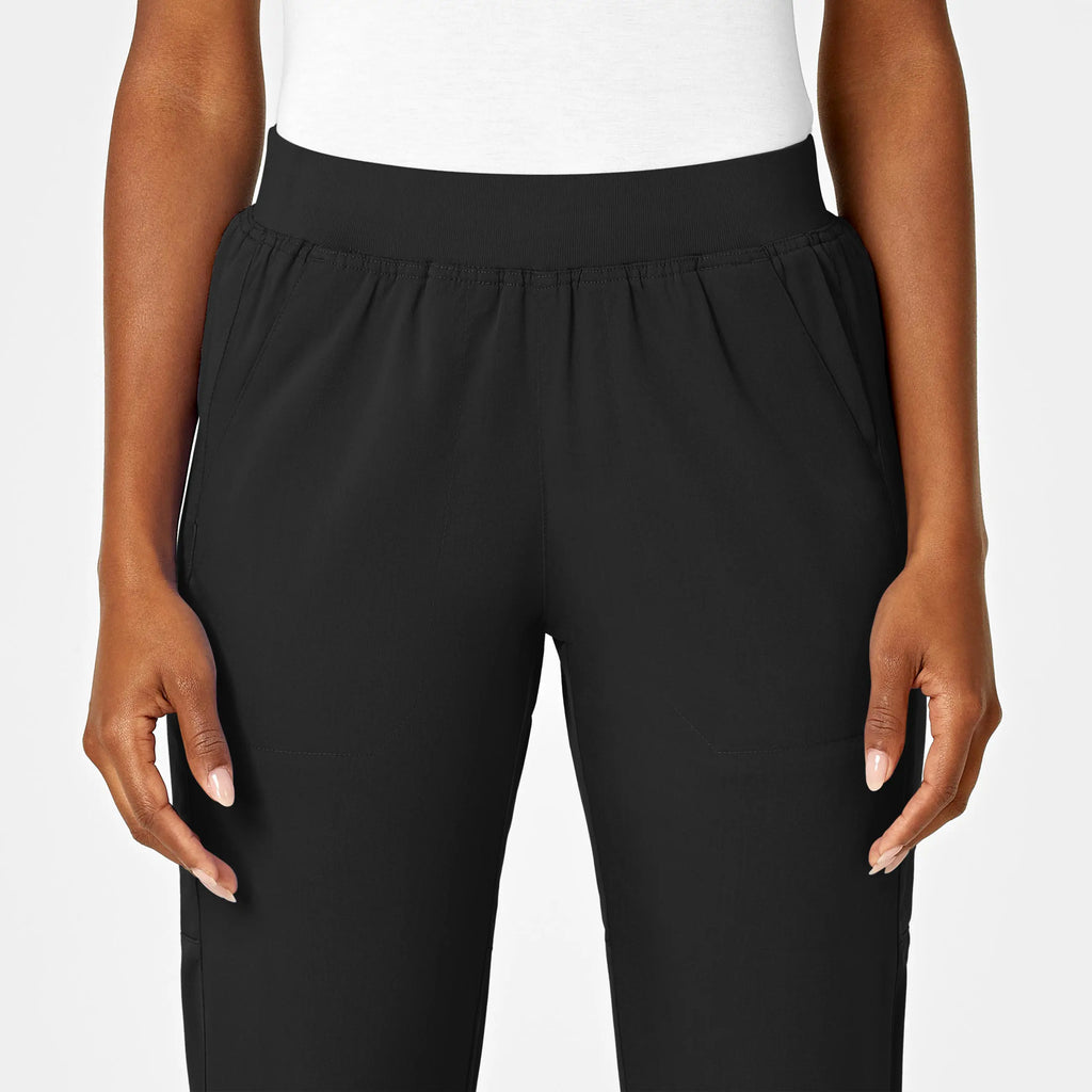 Wink Scrubs Women's Knit Waist Cargo Scrub Pant Black | scrub-supply.com