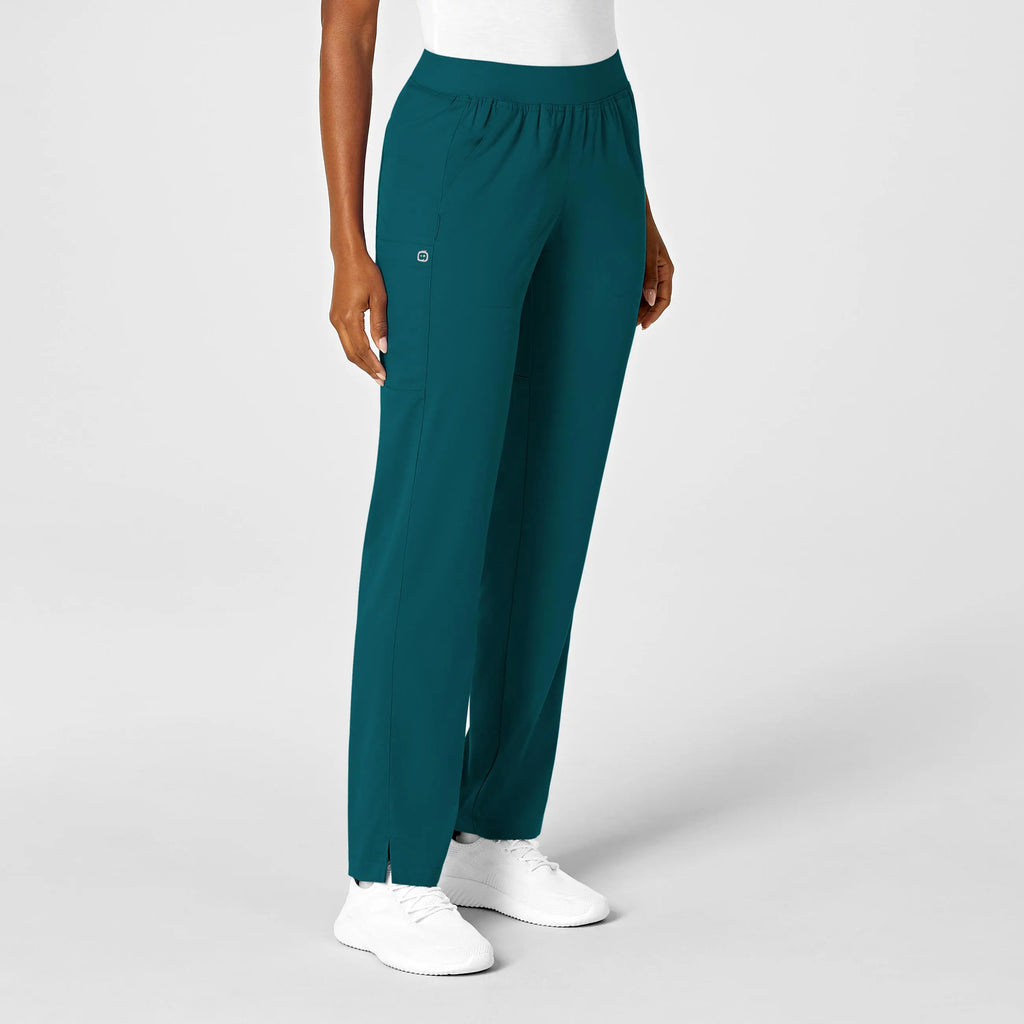 Wink Scrubs Women's Knit Waist Cargo Scrub Pant Caribbean Blue | scrub-supply.com