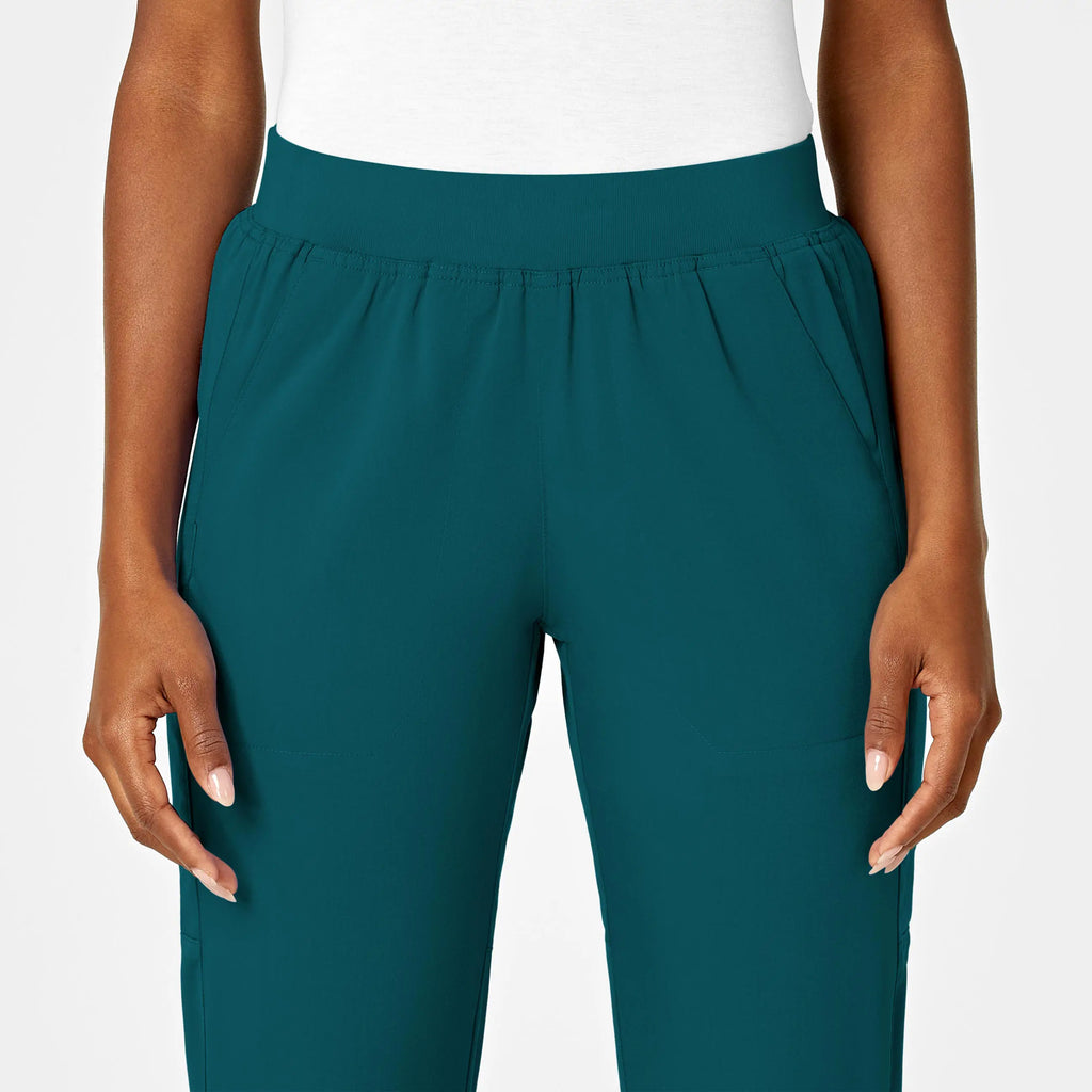 Wink Scrubs Women's Knit Waist Cargo Scrub Pant Caribbean Blue | scrub-supply.com