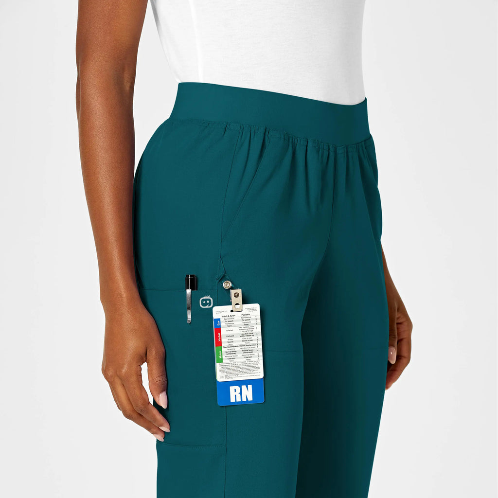 Wink Scrubs Women's Knit Waist Cargo Scrub Pant Caribbean Blue | scrub-supply.com