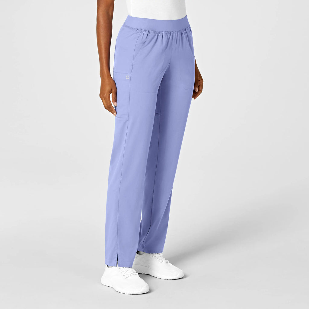 Wink Scrubs Women's Knit Waist Cargo Scrub Pant Ceil Blue | scrub-supply.com