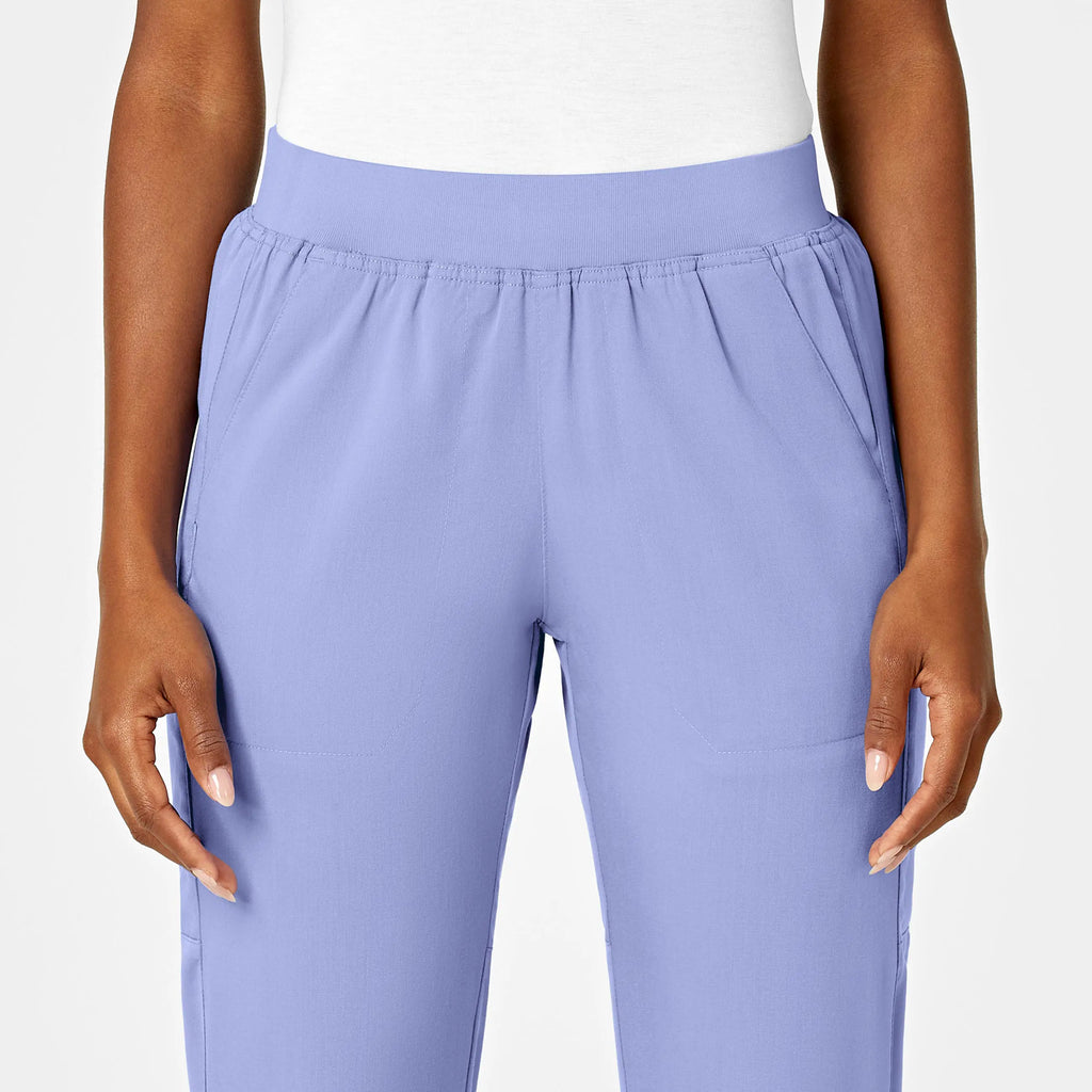 Wink Scrubs Women's Knit Waist Cargo Scrub Pant Ceil Blue | scrub-supply.com