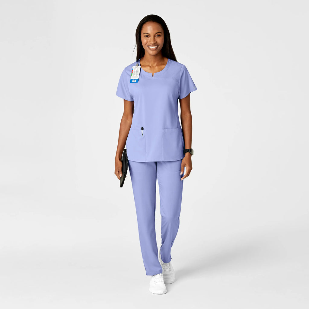 Wink Scrubs Women's Knit Waist Cargo Scrub Pant Ceil Blue | scrub-supply.com