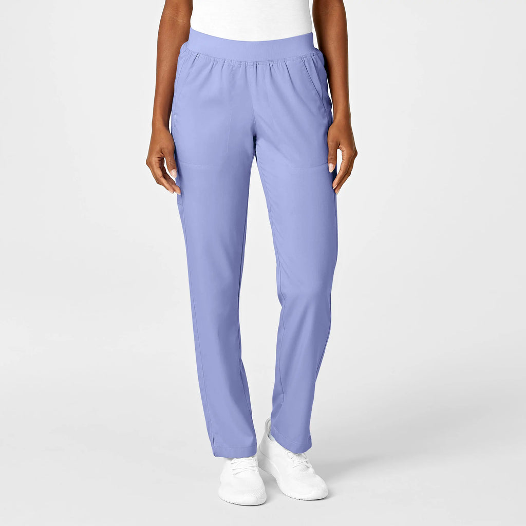 Wink Scrubs Women's Knit Waist Cargo Scrub Pant Ceil Blue | scrub-supply.com