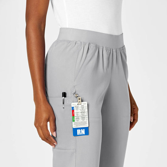 Wink Scrubs Women's Knit Waist Cargo Scrub Pant Grey | scrub-supply.com