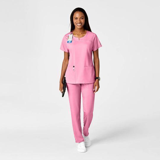 Wink Scrubs Women's Knit Waist Cargo Scrub Pant Pink Blossom | scrub-supply.com