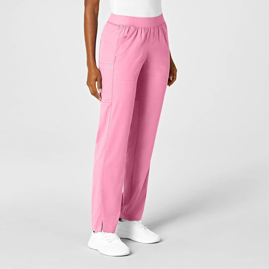 Wink Scrubs Women's Knit Waist Cargo Scrub Pant Pink Blossom | scrub-supply.com